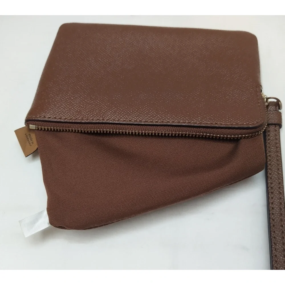 Coach Brown Leather Zipper Closure Coin Wallet